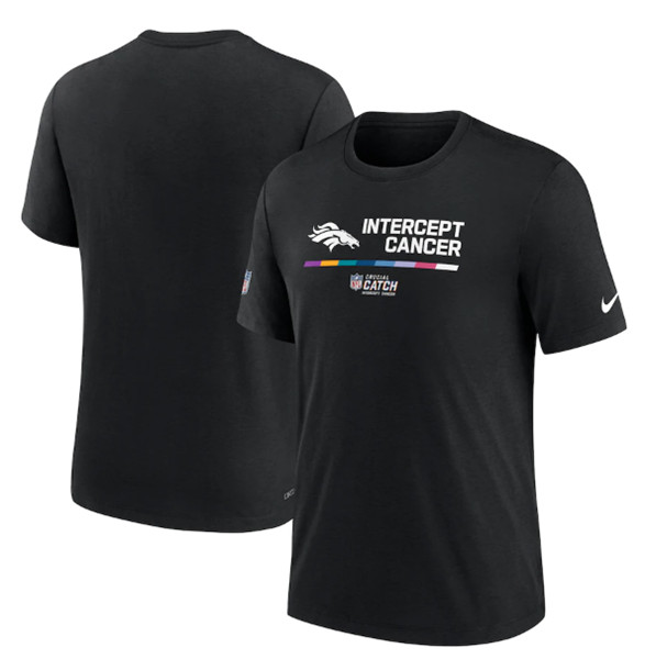 Men's Denver Broncos Black 2022 Crucial Catch Performance T-Shirt